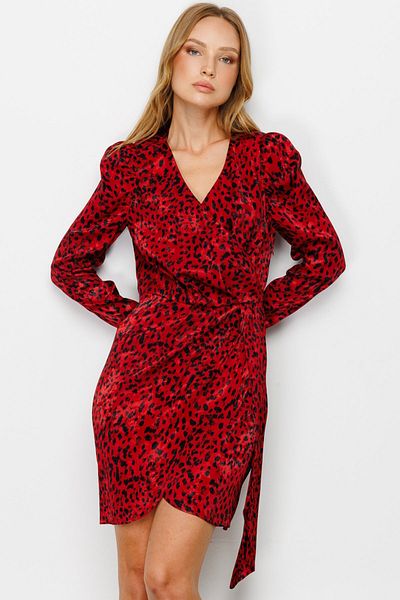 Ekol Double Breasted Collar Patterned Dress