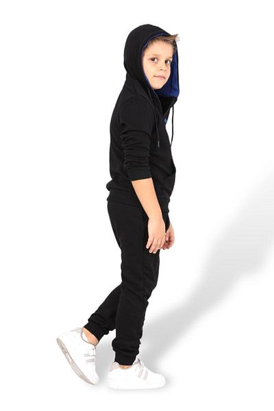 KARB Unisex Girls and Boys Hooded Zippered Bottom and Top Tracksuit Set 100% Cotton Children's Pajamas
