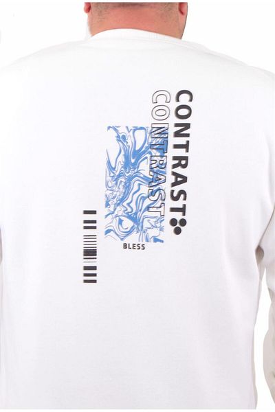 MocGrande Ανδρικό μεγάλο μέγεθος Crew Neck Sweat Bless 23205 ECRU