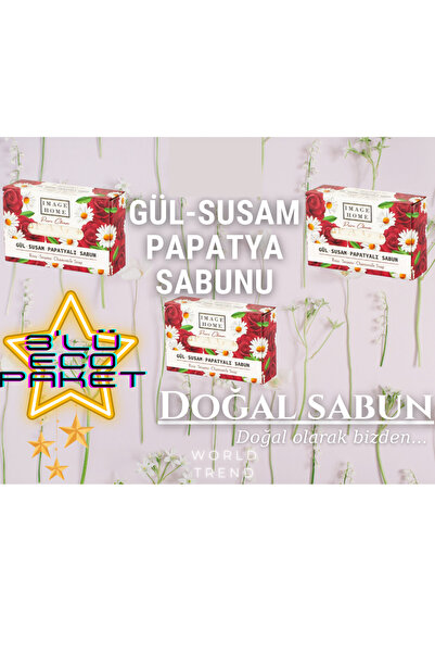 İMAGE HOME صابون البابونج الطبيعي بالسمسم الوردي، عبوة اقتصادية مكونة من 3 قط...