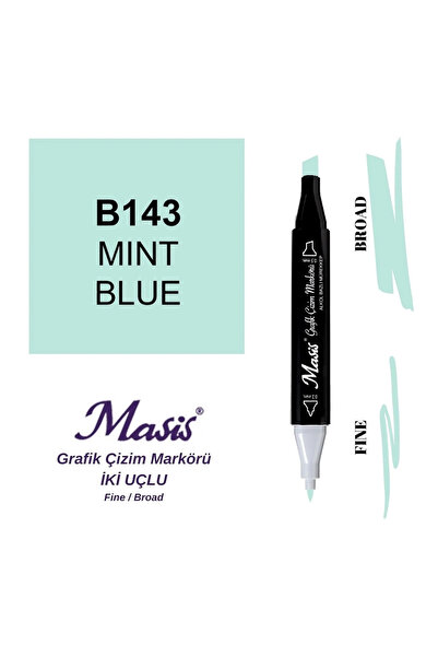 Masis Twin Double Ended Marker Pen 143 Mint Blue