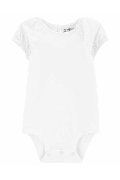 Oshkosh B’Gosh White Short Sleeve Baby Girl Bodysuit