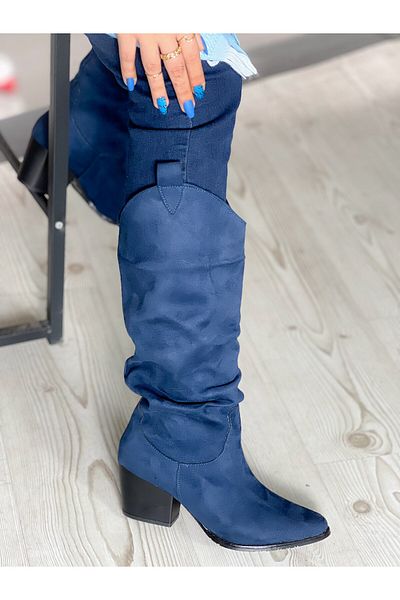 irmona Μπότες Dallas Terry Navy Blue Luxury Suede Bellows