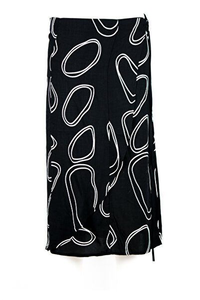 modayiğit Desenli Viskon Kumaş Midi Boy Anvelop Etek