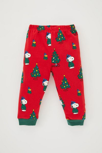 DeFacto Baby Boy Snoopy New Year Printed Long Sleeve Pajama Set