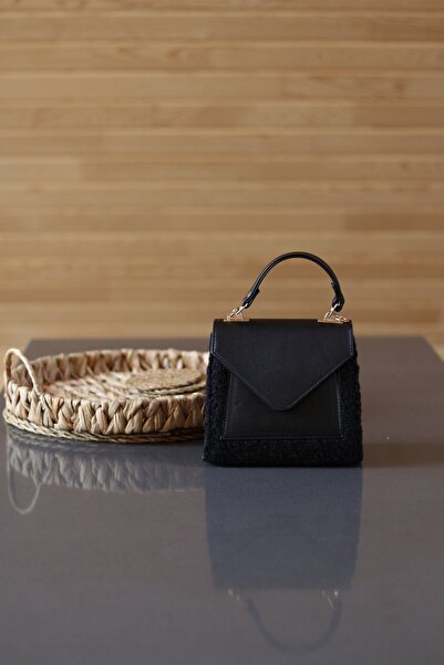 Moom Bag حقيبة يد وكتف نسائية ذات غطاء قطيفة أسود