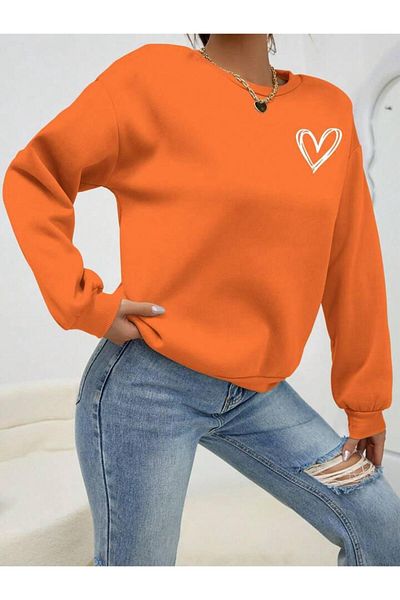 BENROMA Oversize Heart Printed Sweat