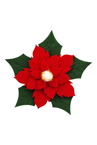 garaccu Christmas Flower Ornaments 4 Pieces, New Year Special Flowers