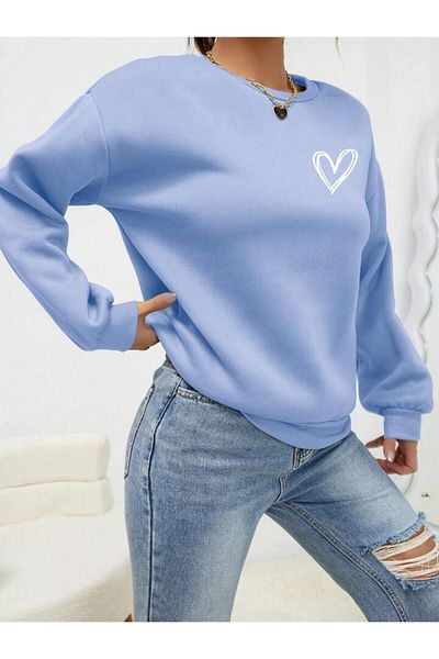 BENROMA Oversize Heart Printed Sweat