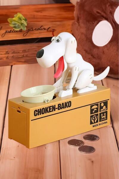 DEMPOWER Para Yiyen Köpek Kumbara Beyaz