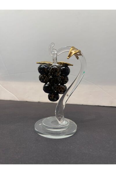 Peramari Dekoratif Kristal Cam Tekli Salkım Üzüm Siyah Gold