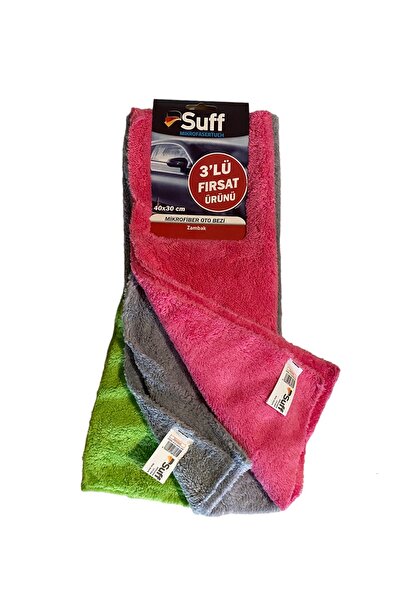 Suff 3'lü Fırsat Mikrofiber Kurulama Bezi (Orkide) 40x30 cm