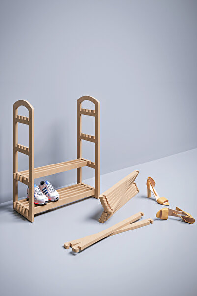 bangu Demonte Portatif 4 Raflı Ayakkabılık Çok Amaçlı Dolap Antre Kapı Önü %100 MDF