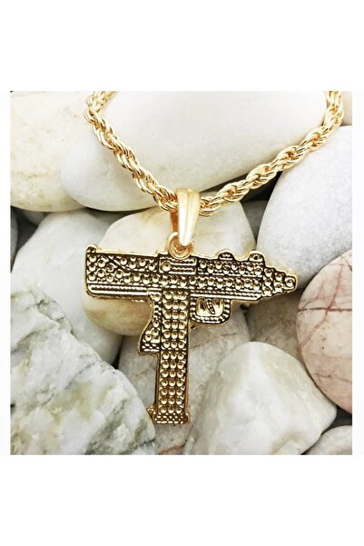 Bijustore Altın Kaplama Erkek Uzi Kolye