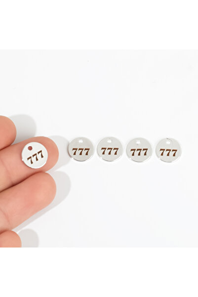 yfhobi 1 Adet- 10 mm, 777 Melek Sayısı Lazer Kazıma Pirinç Metal Pul, Rodyum ...