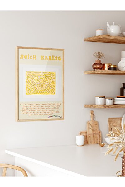 Postifull Keith Haring Tasarım Poster - Modern Sanat Duvar Posteri - Çerçevesiz Poster - Sanat Serisi