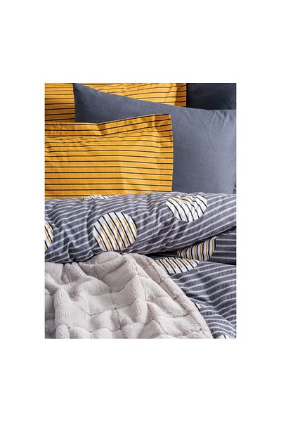 Cotton Box Double Trim Blanket Duvet Cover Set Smooth Gray