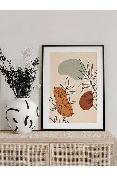 Postifull Geometric and Aesthetic Wall Painting, Frameless Poster, Living Room, Kitchen and Office Wall Decoration