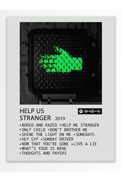 Postifull Αφίσα άλμπουμ Polaroid συμβατή με Spotify - Διακόσμηση τοίχου - Χαρτί με παχιά επίστρωση - Χωρίς πλαίσιο