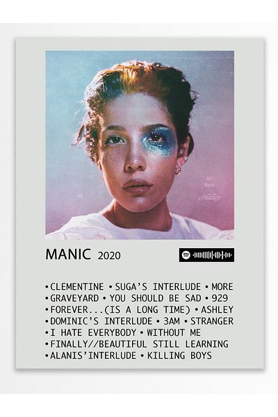 Postifull Αφίσα άλμπουμ Polaroid συμβατή με Spotify - Διακόσμηση τοίχου - Χαρτί με παχιά επίστρωση - Χωρίς πλαίσιο