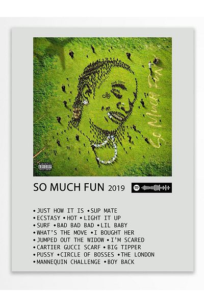 Postifull Αφίσα άλμπουμ Polaroid συμβατή με Spotify - Διακόσμηση τοίχου - Χαρτί με παχιά επίστρωση - Χωρίς πλαίσιο