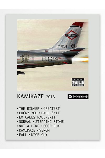 Postifull Αφίσα άλμπουμ Polaroid συμβατή με Spotify - Διακόσμηση τοίχου - Χαρτί με παχιά επίστρωση - Χωρίς πλαίσιο