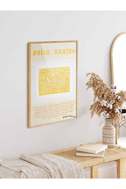 Postifull Keith Haring Tasarım Poster - Modern Sanat Duvar Posteri - Çerçevesiz Poster - Sanat Serisi