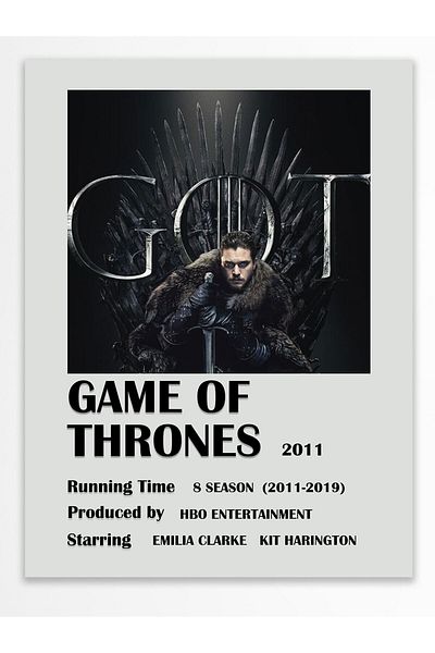 Postifull Αφίσα Game Of Thrones χωρίς πλαίσιο - Διακόσμηση τοίχου - Χαρτί με παχύ χρώμα