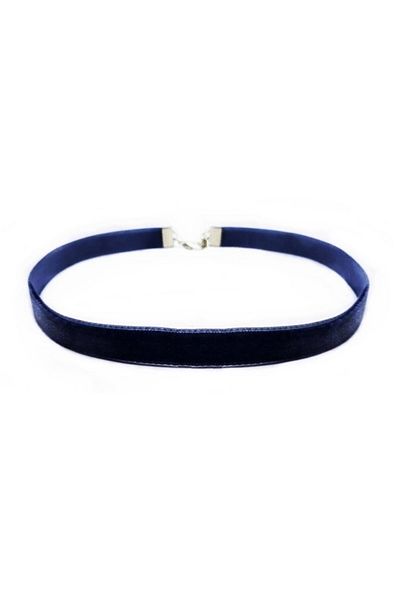 Bijustore Blue Color Velvet Choker Necklace
