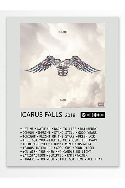 Postifull Αφίσα άλμπουμ Polaroid συμβατή με Spotify - Διακόσμηση τοίχου - Χαρτί με παχιά επίστρωση - Χωρίς πλαίσιο