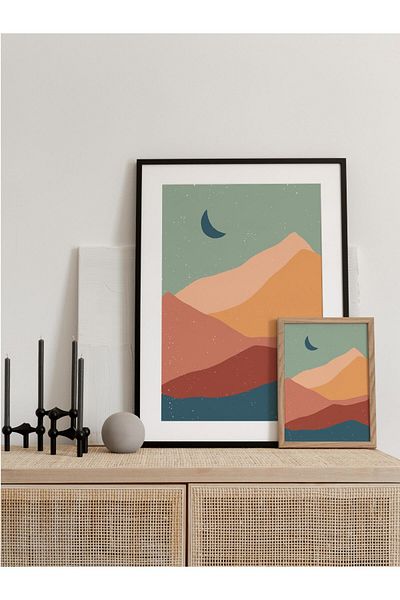 Postifull Pastel Boho and Aesthetic Wall Painting, Frameless Poster, Living Room, Kitchen and Office Wall Decor