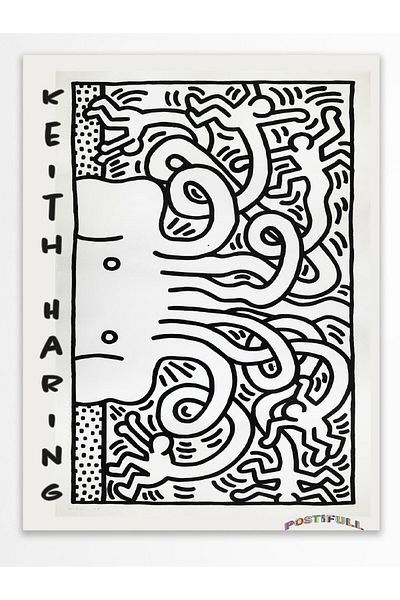 Postifull Αφίσα Keith Haring Design - Αφίσα τοίχου μοντέρνας τέχνης - Αφίσα χωρίς πλαίσιο - Σειρά Art