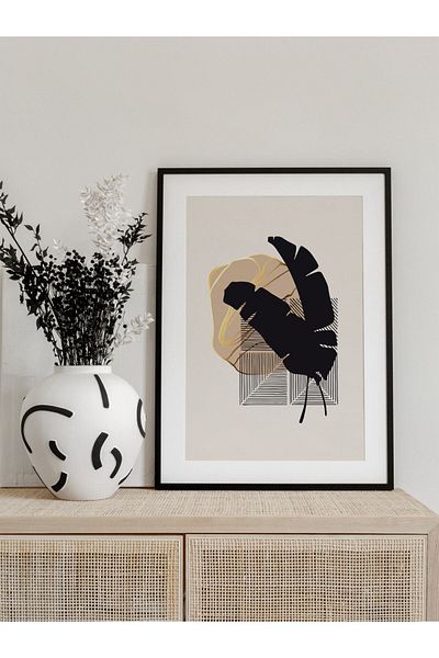 Postifull Geometric and Aesthetic Wall Painting, Frameless Poster, Living Room, Kitchen and Office Wall Decoration