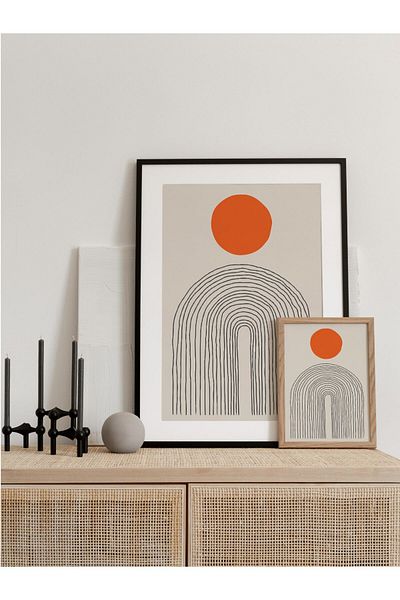 Postifull Geometric and Aesthetic Wall Painting, Frameless Poster, Living Room, Kitchen and Office Wall Decoration