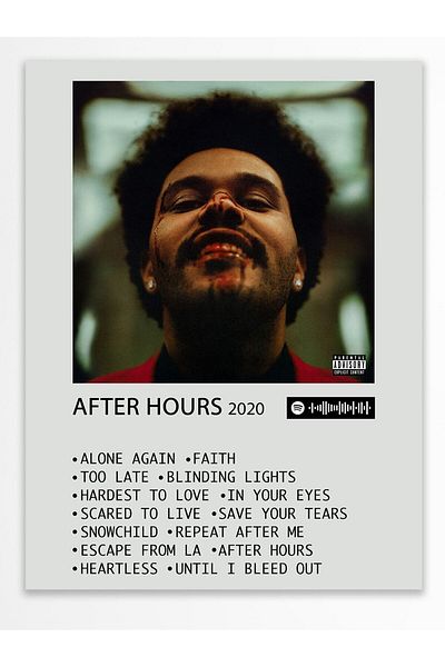 Postifull Αφίσα άλμπουμ Polaroid συμβατή με Spotify - Διακόσμηση τοίχου - Χαρτί με παχιά επίστρωση - Χωρίς πλαίσιο