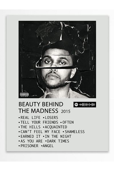 Postifull Αφίσα άλμπουμ Polaroid συμβατή με Spotify - Διακόσμηση τοίχου - Χαρτί με παχιά επίστρωση - Χωρίς πλαίσιο