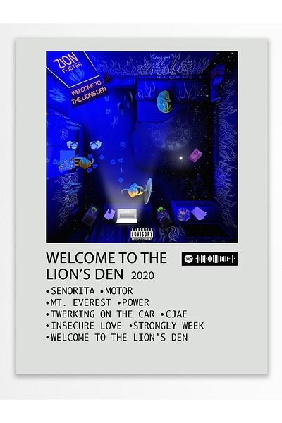 Postifull Αφίσα άλμπουμ Polaroid συμβατή με Spotify - Διακόσμηση τοίχου - Χαρτί με παχιά επίστρωση - Χωρίς πλαίσιο