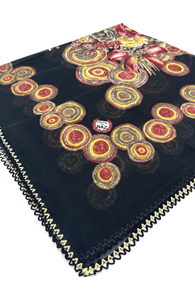 nazipek 5'li Set Toptan Hediyelik Çiçekli Desen Oyalı %100 Pamuklu Yazma 100x100cm Kroşeta Eşarp