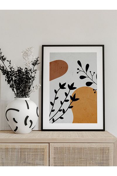 Postifull Pictură murală minimalistă și estetică, poster fără încadrare, decor de perete pentru living, bucătărie și birou