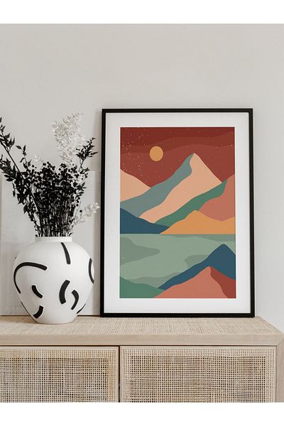 Postifull Pastel Boho and Aesthetic Wall Painting, Frameless Poster, Living Room, Kitchen and Office Wall Decor