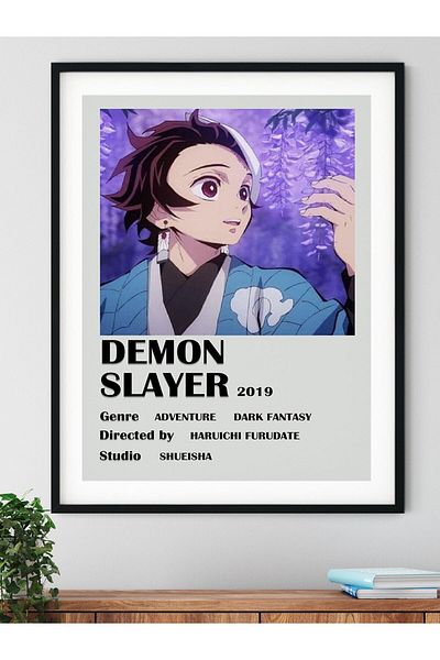 Postifull Αφίσα Anime Demon Slayer - Διακόσμηση τοίχου από χαρτί χωρίς πλαίσιο και παχύ χρώμα
