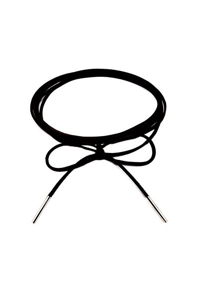 Bijustore Black Color Women's Suede Lace-up Choker Necklace