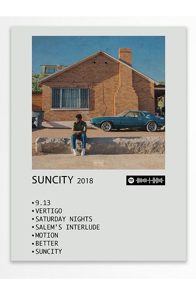 Postifull Αφίσα άλμπουμ Polaroid συμβατή με Spotify - Διακόσμηση τοίχου - Χαρτί με παχιά επίστρωση - Χωρίς πλαίσιο