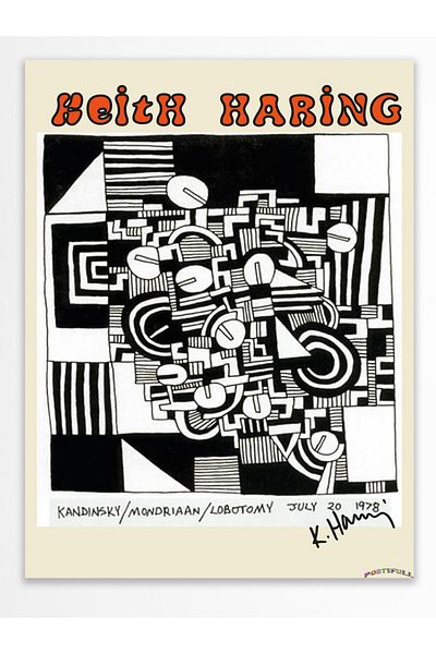 Postifull Αφίσα Keith Haring Design - Αφίσα τοίχου μοντέρνας τέχνης - Αφίσα χωρίς πλαίσιο - Σειρά Art
