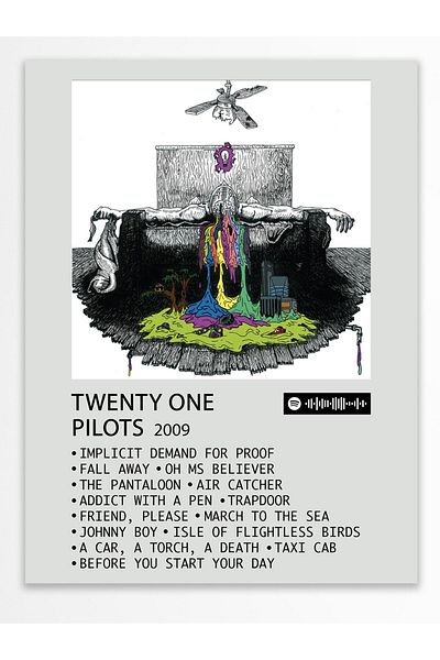 Postifull Αφίσα άλμπουμ Polaroid συμβατή με Spotify - Διακόσμηση τοίχου - Χαρτί με παχιά επίστρωση - Χωρίς πλαίσιο
