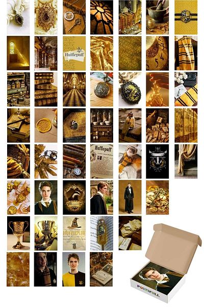 Postifull Σετ αφίσας Χάρι Πότερ 50 τμχ Κτίριο Hufflepuff - Σετ κουτί 10cm*15cm