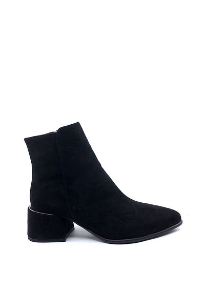 AYAKKABIMOOD Shoesmood Sb 3237 Black Suede 5 Cm Women's Heeled Boots