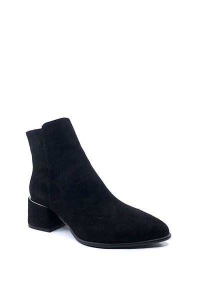 AYAKKABIMOOD Shoesmood Sb 3237 Black Suede 5 Cm Women's Heeled Boots