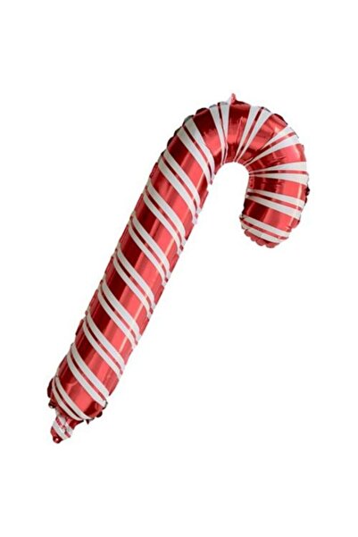 parti sürprizi Red and White Cane Shaped Foil Balloon