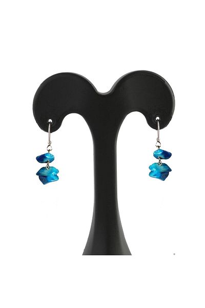 Bijustore Turquoise Color Women's Broken Natural Stone Earrings